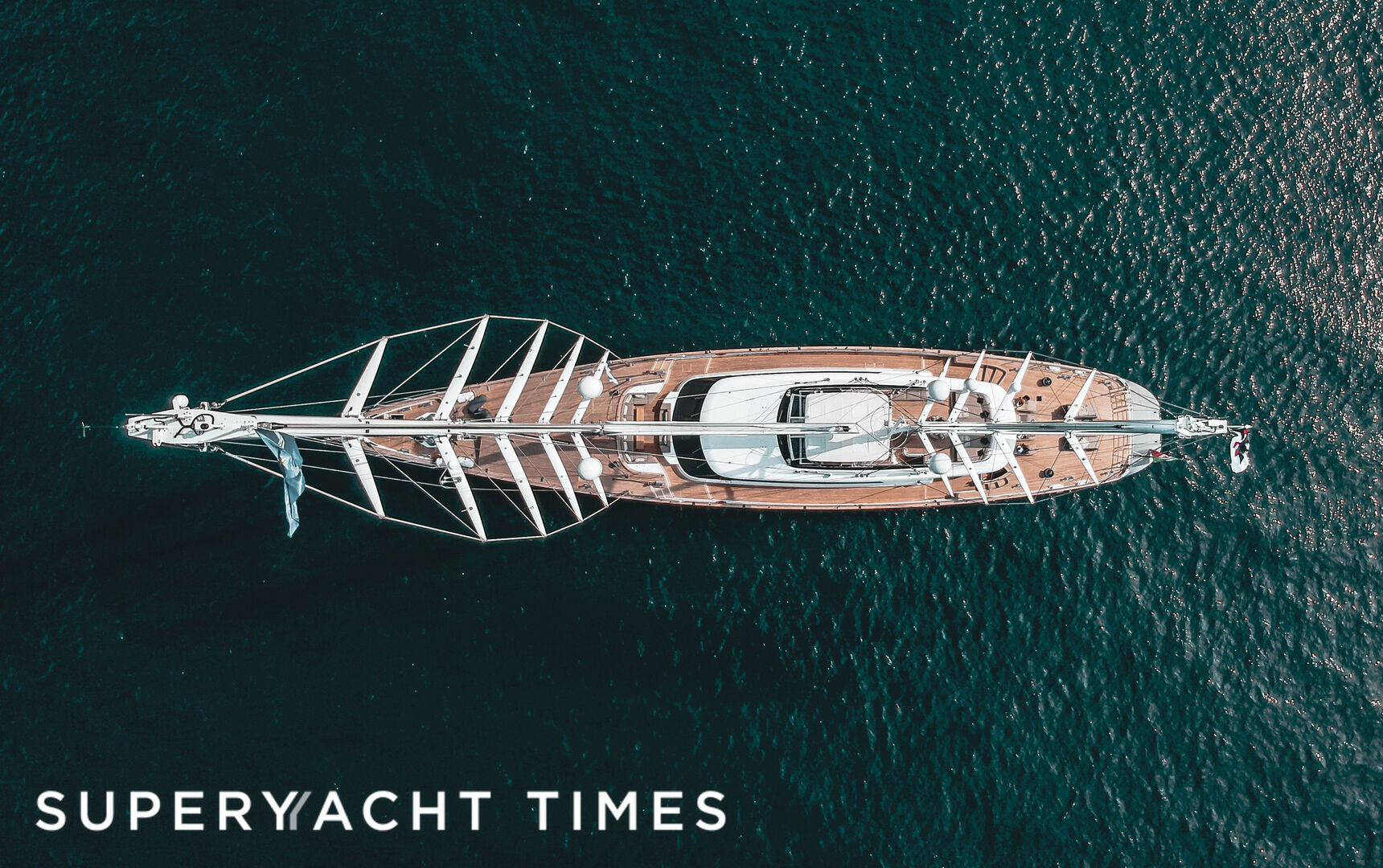 Sailing yacht Seven at anchor in Sardinia