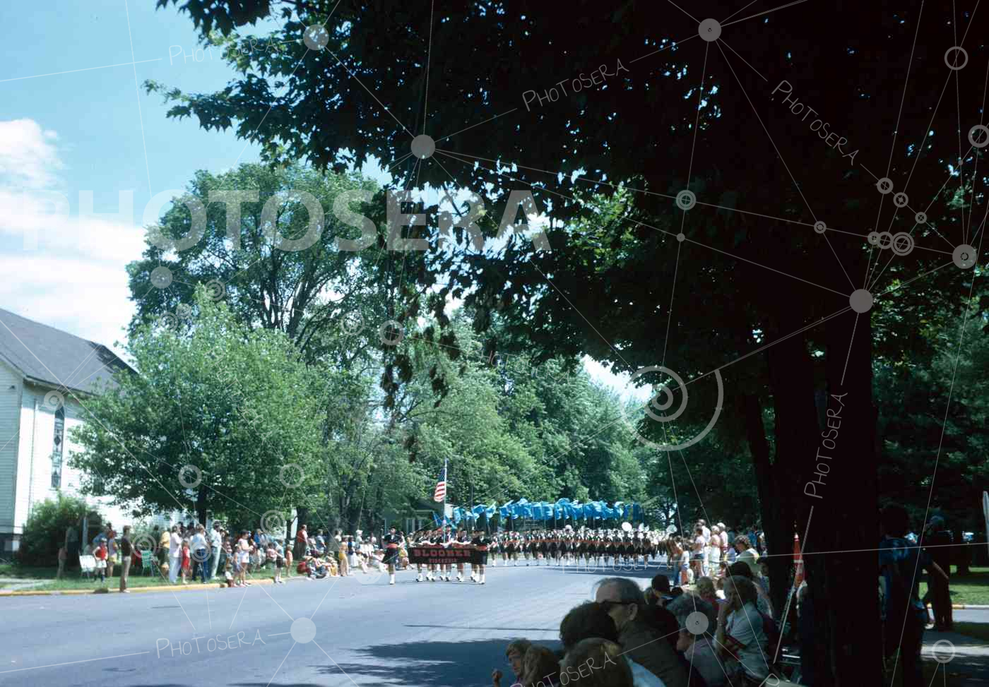 Bloomer Wisconsin Marching Band, Parade, Medford, WI 1974 Photosera