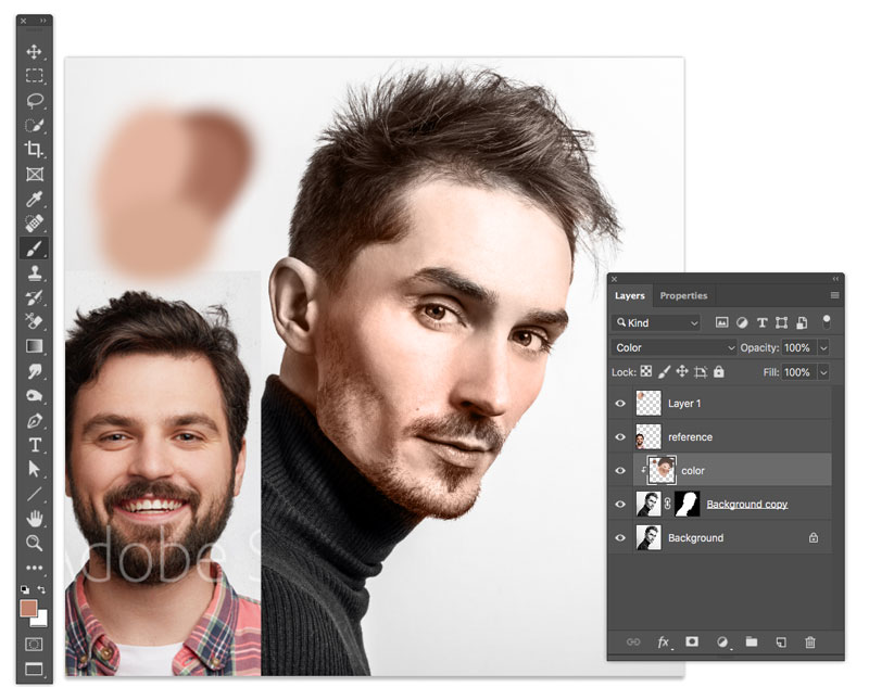How to Colorize a black and white photo in portrait