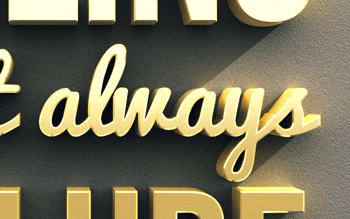 Tutorials Create Inspirational 3D Gold Text with