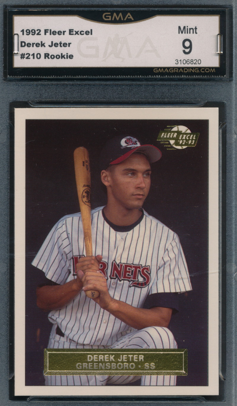 1992 Fleer Excel 210 Derek Jeter Rookie Card Graded GMA 9