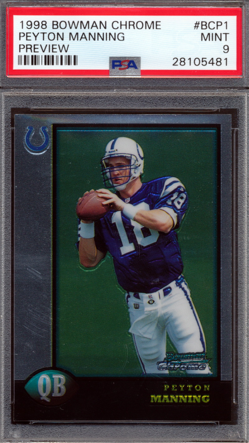 1998 Bowman Chrome Preview BCP1 Peyton Manning Rookie Card Graded PSA 9 eBay
