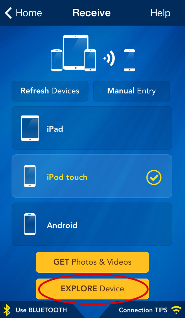 Photo Transfer App iPhone iTouch Help EXPLORE and Transfer photos