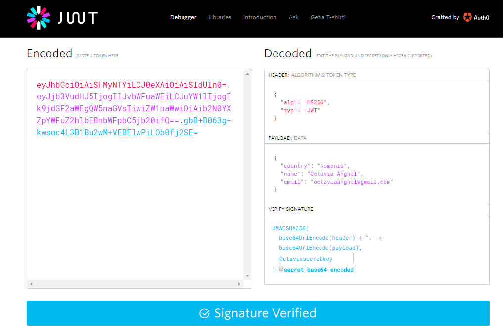 Generate Hs256 Key To Sing In