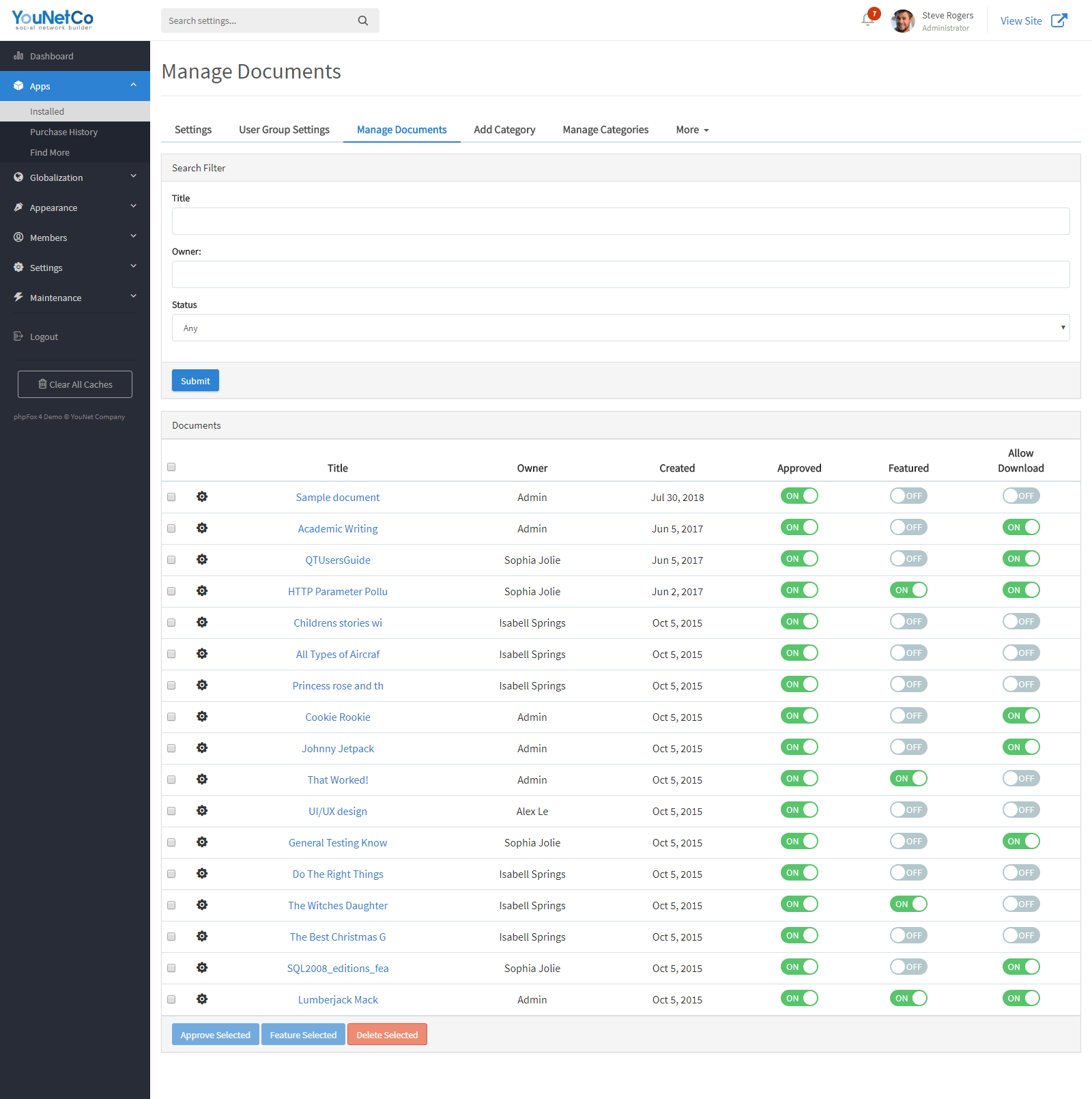 User Document [V4] phpFox Store