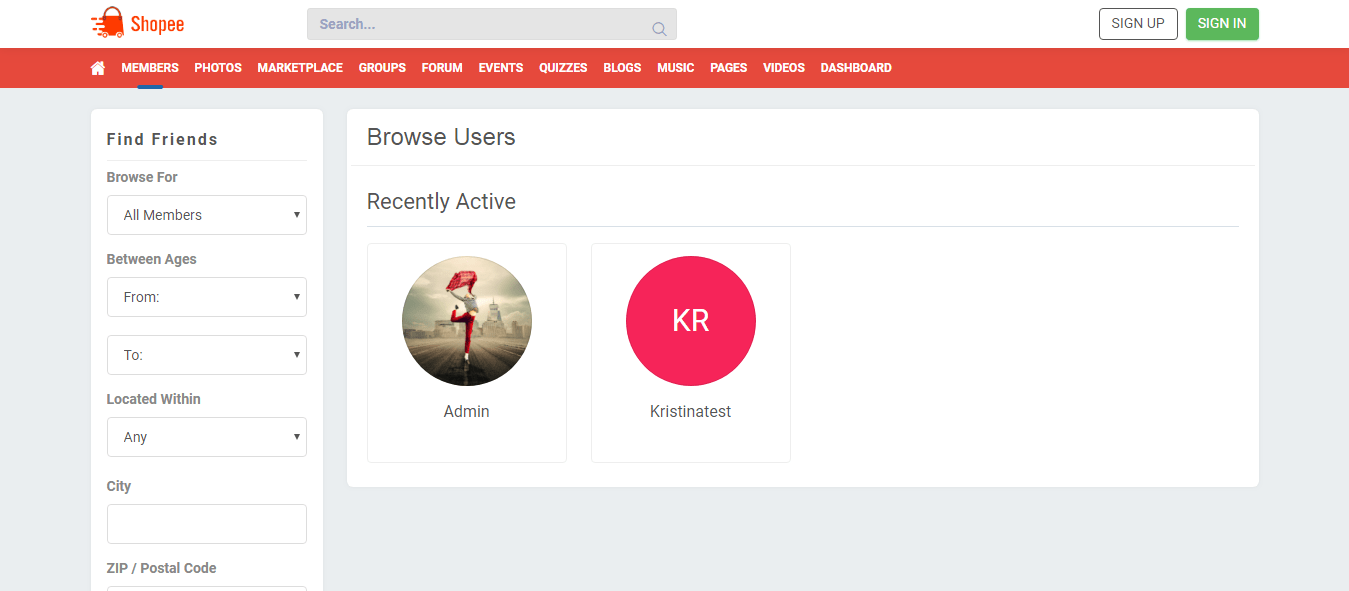 Shopee Landing Page phpFox Store