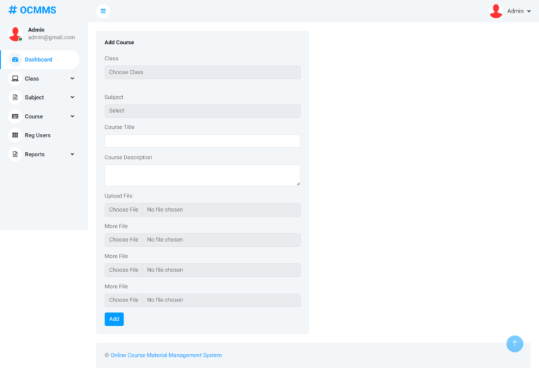Online Course Material Management System Project in PHP Course