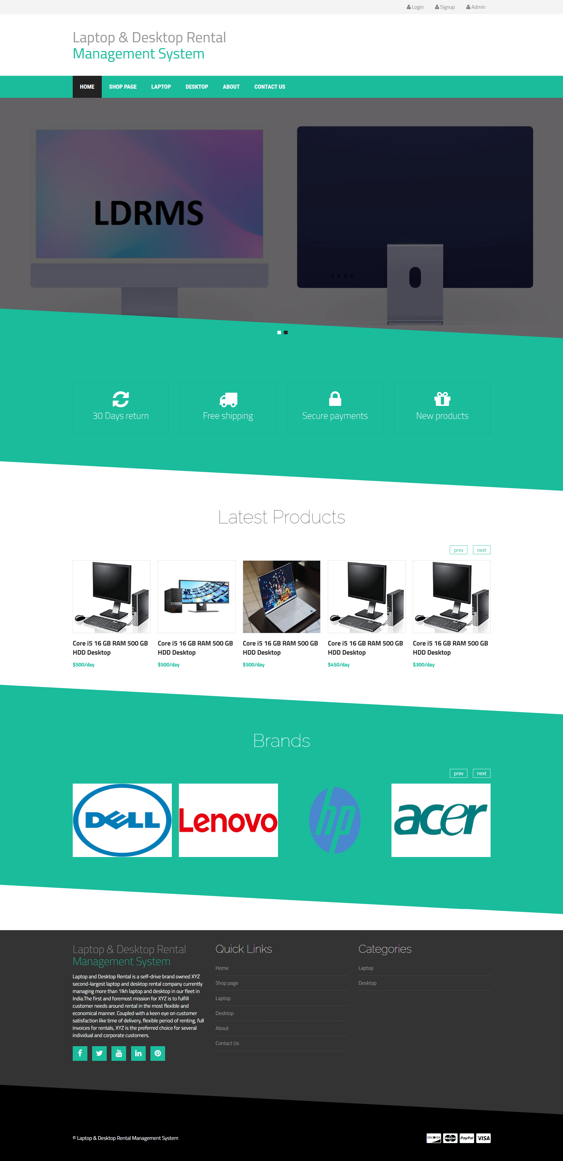Laptop and Desktop Rental Management System Laptop Rental Management