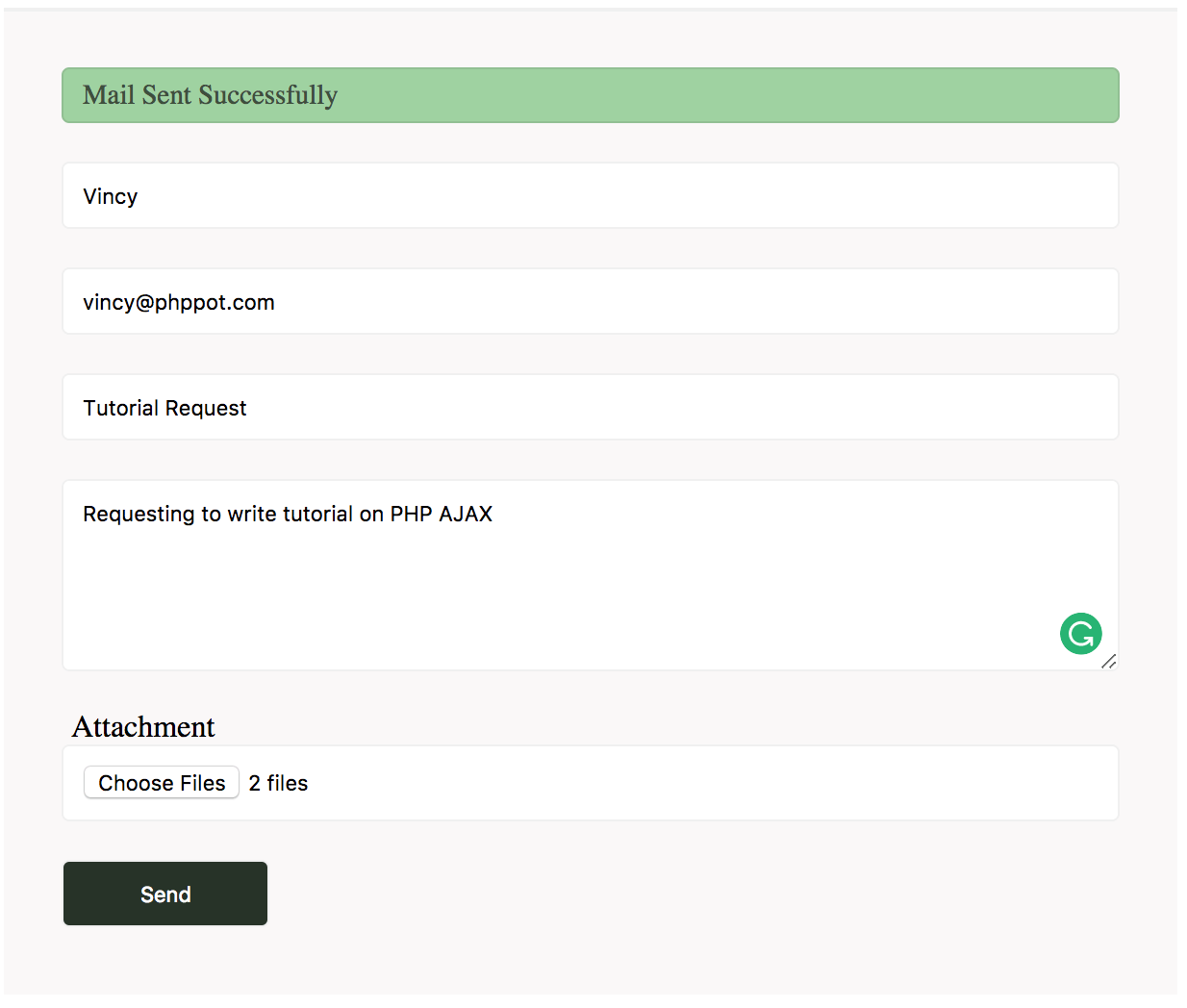 Send Email with Multiple Attachments using PHP Phppot
