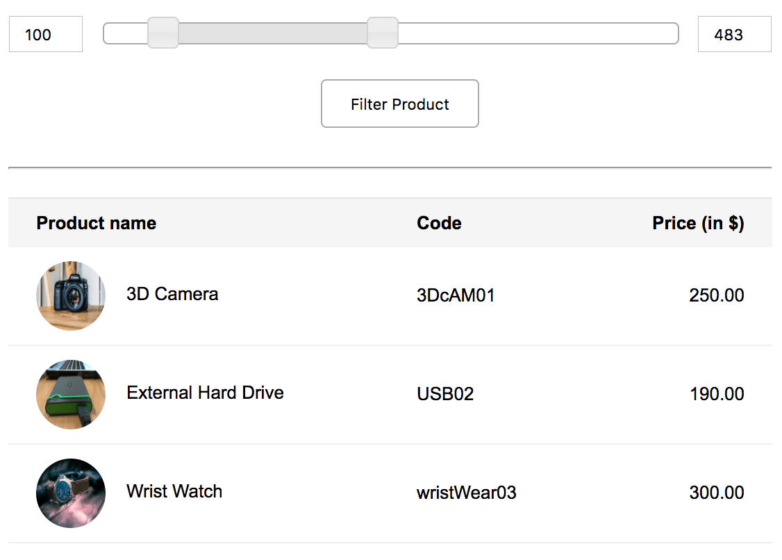 PHP Price Range Search using jQuery Slider Phppot