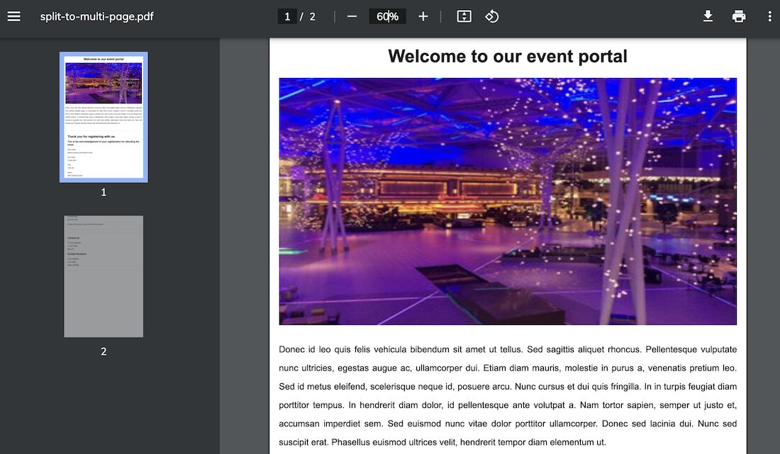 Converting HTML into Multipage PDF using JavaScript library Phppot