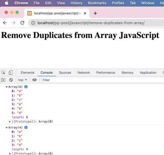 Remove Duplicates from Array JavaScript Phppot