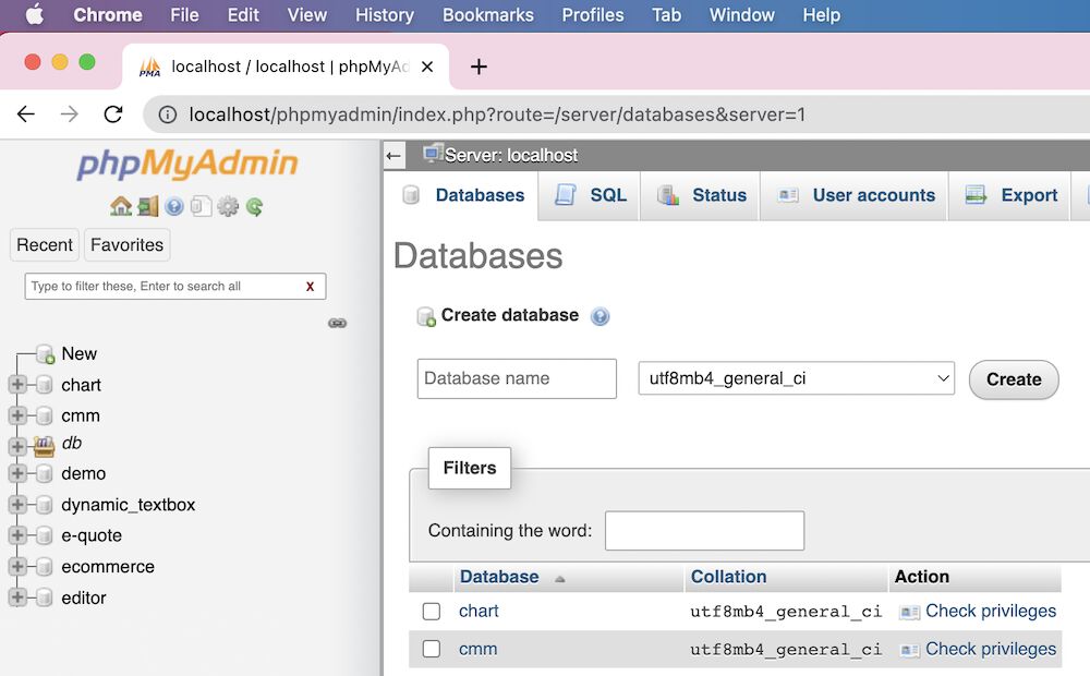 phpMyAdmin How to Create a Database? Phppot