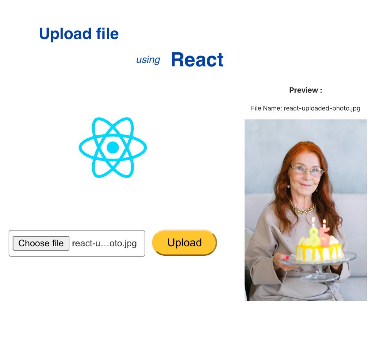 How to upload a file using React Component Phppot