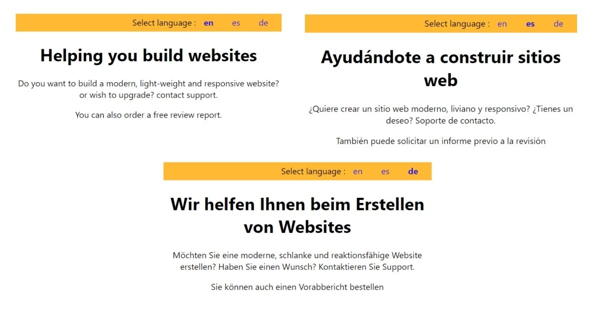 Multi Language Support using a React App Phppot