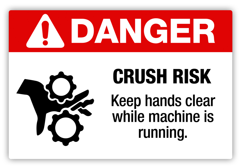 Danger Crush Risk Label PHS Safety