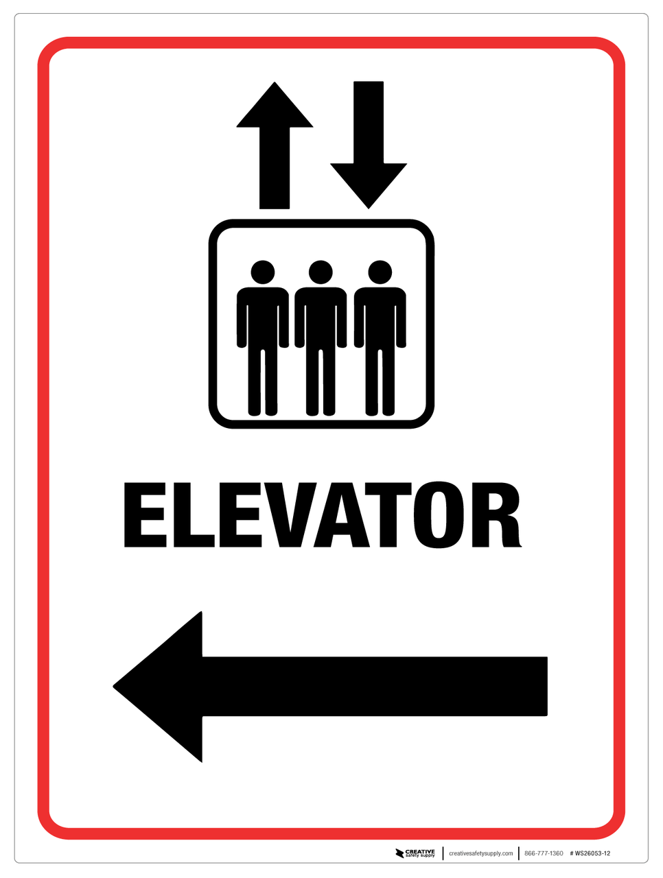 Elevator Way Finding Wall Sign PHS Safety