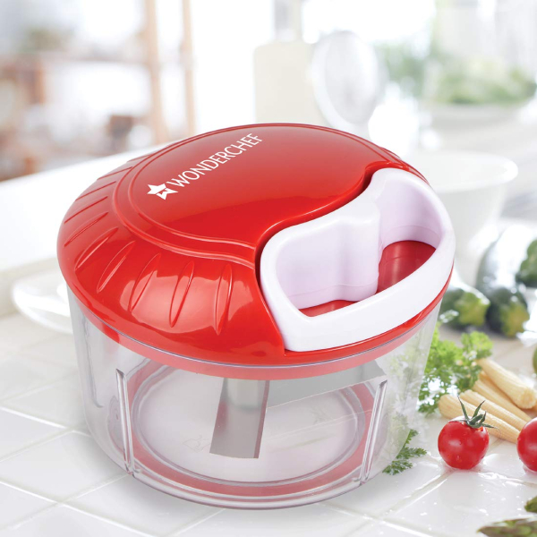 Wonderchef String Plastic Chopper, White/Red String Jumbo free wisker