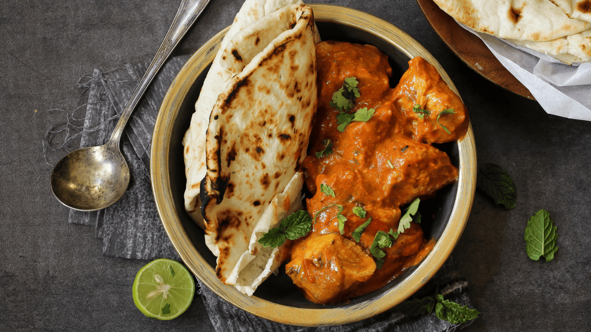 The Perfect NonVeg Combination Butter Chicken and Garlic Naan