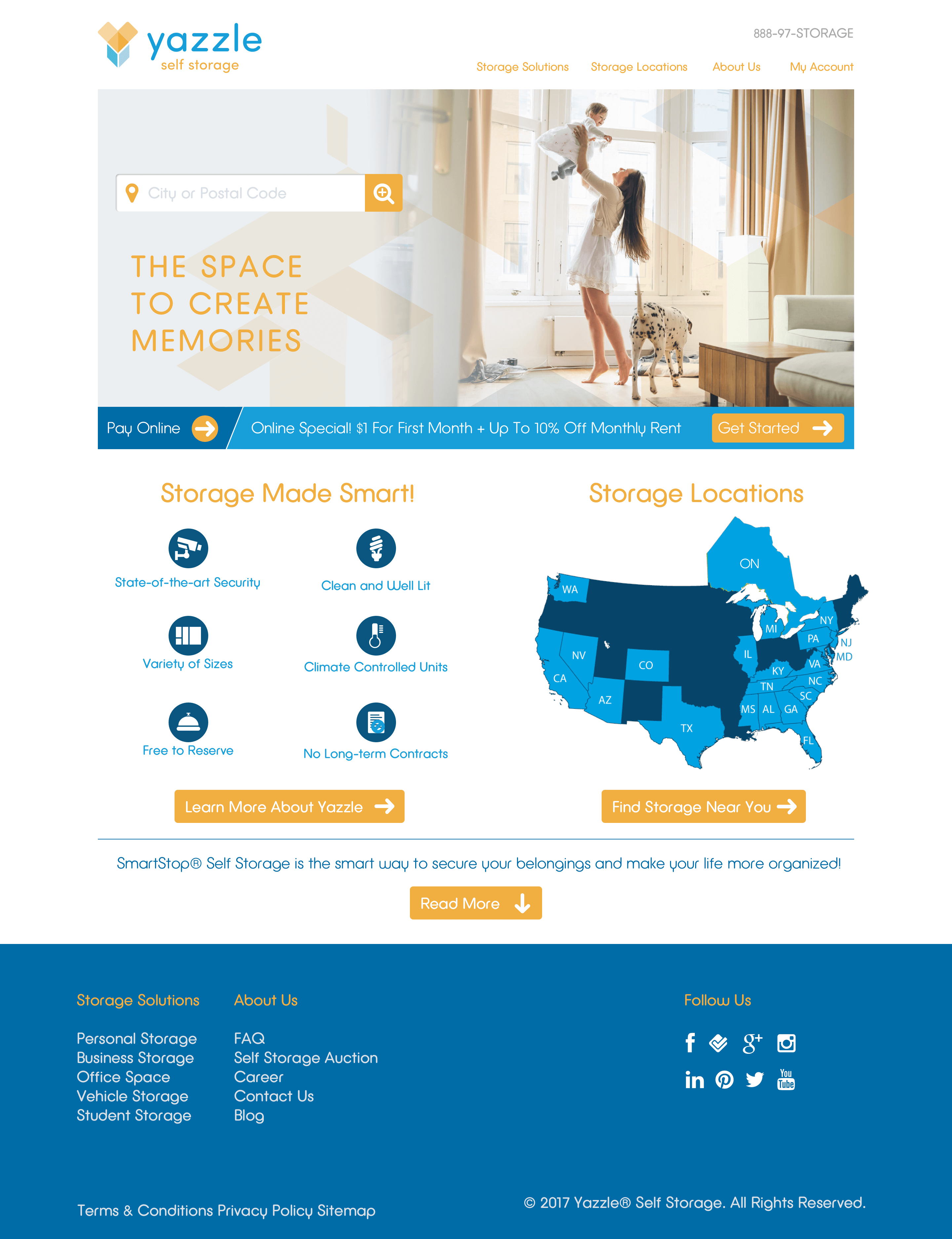 Yazzle Self Storage Phoenix Web Design Studio