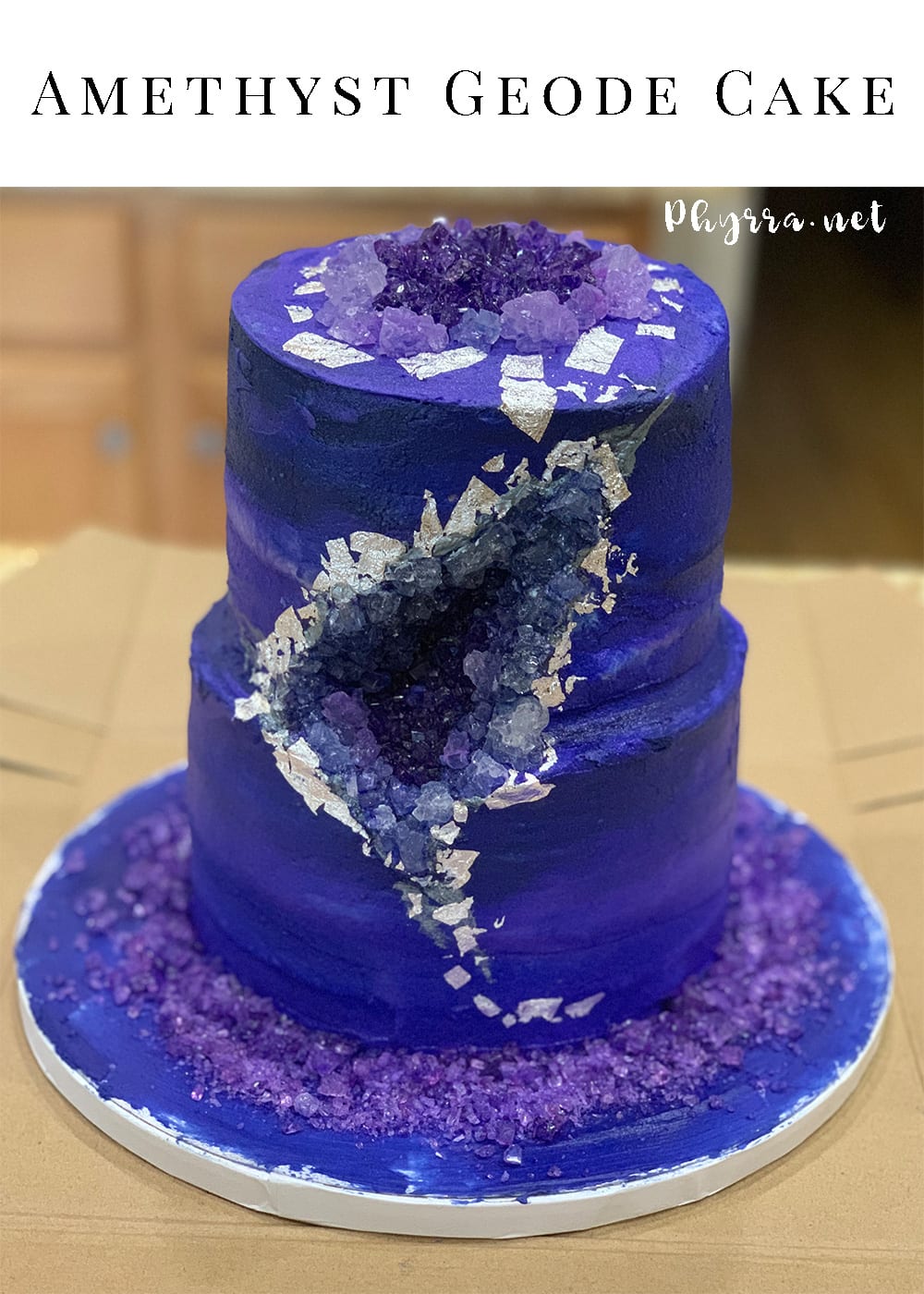 Amethyst Geode Cake A delicious cherry and buttercream cake