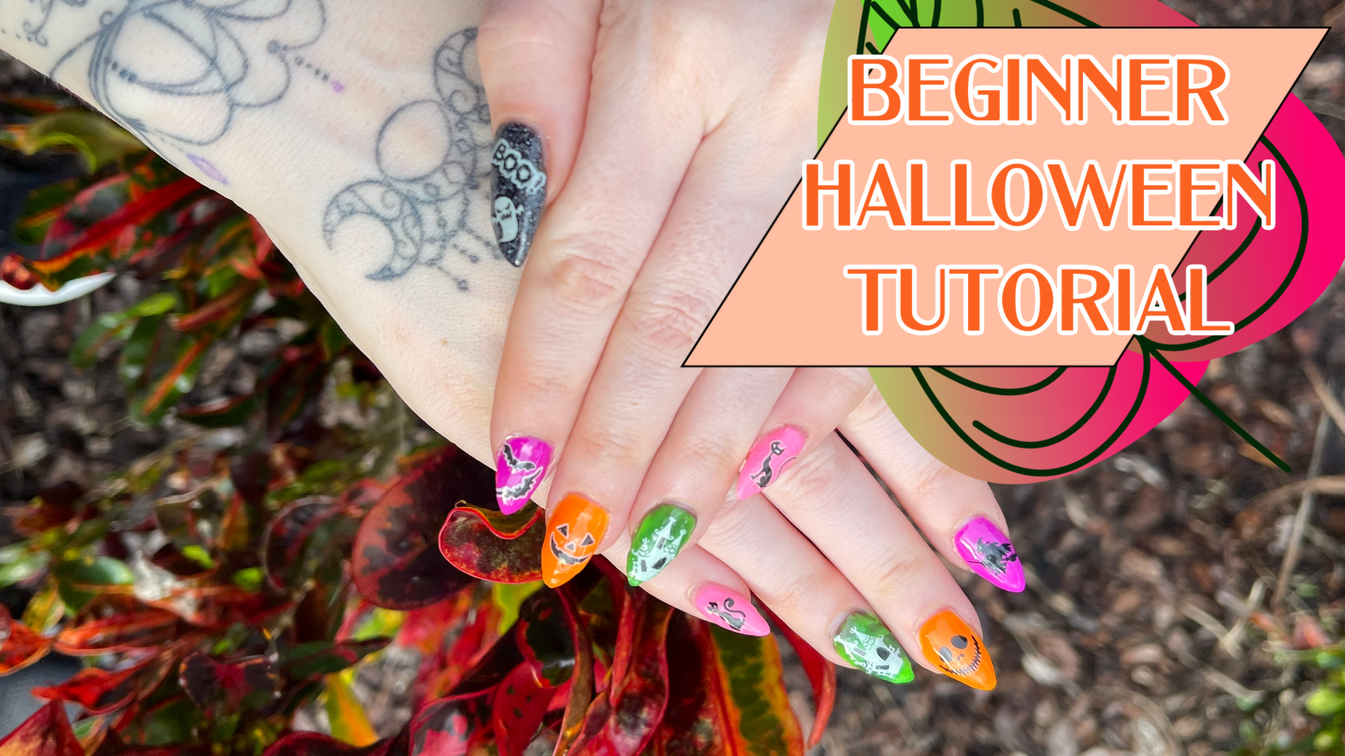 Halloween Nail Art Tutorial for Beginners + How to Apply Gel Tips