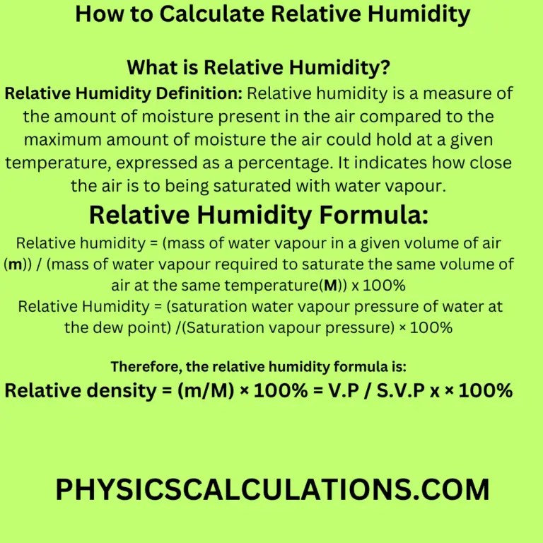 How to Calculate Relative Humidity Definition, and Formula