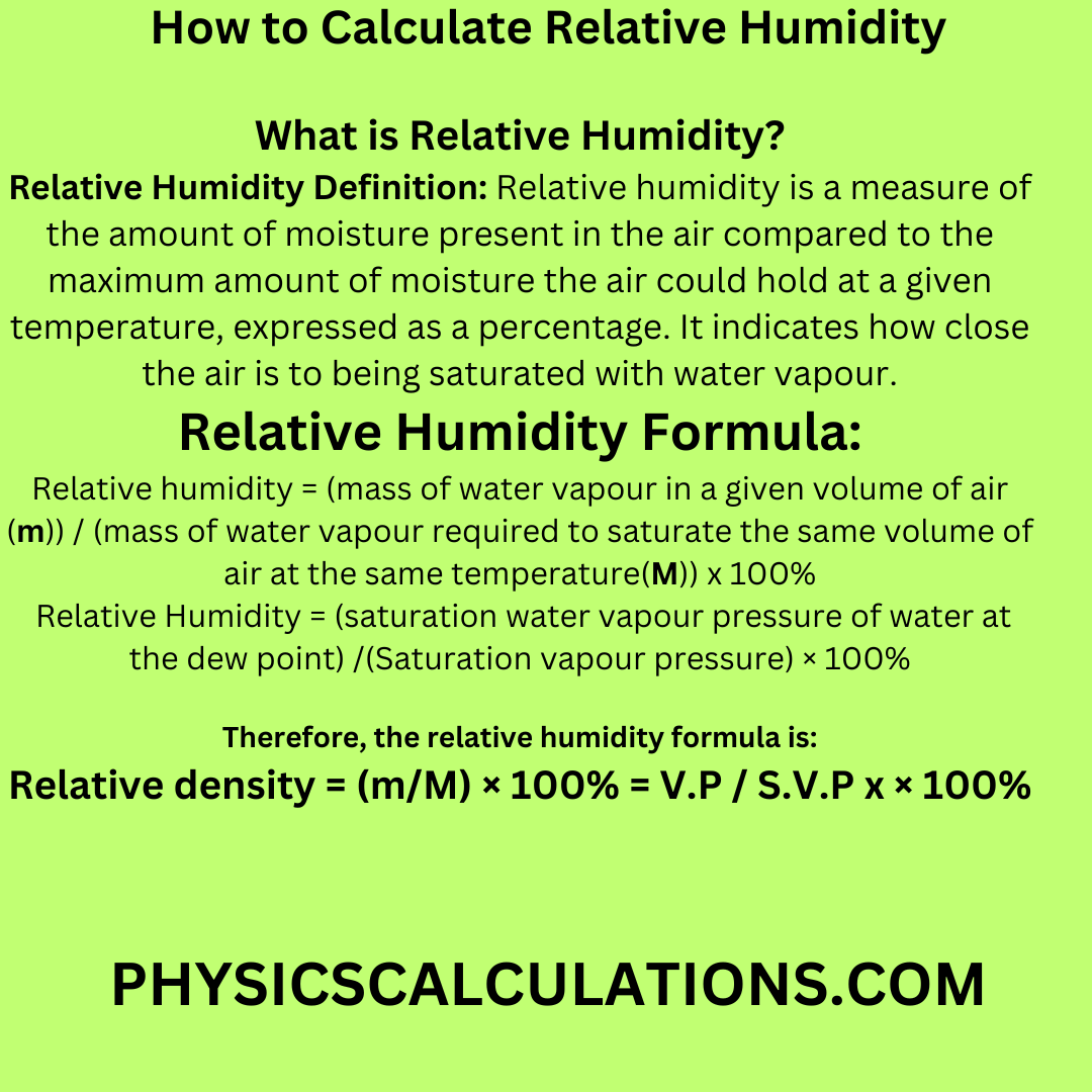 How to Calculate Relative Humidity Definition, and Formula