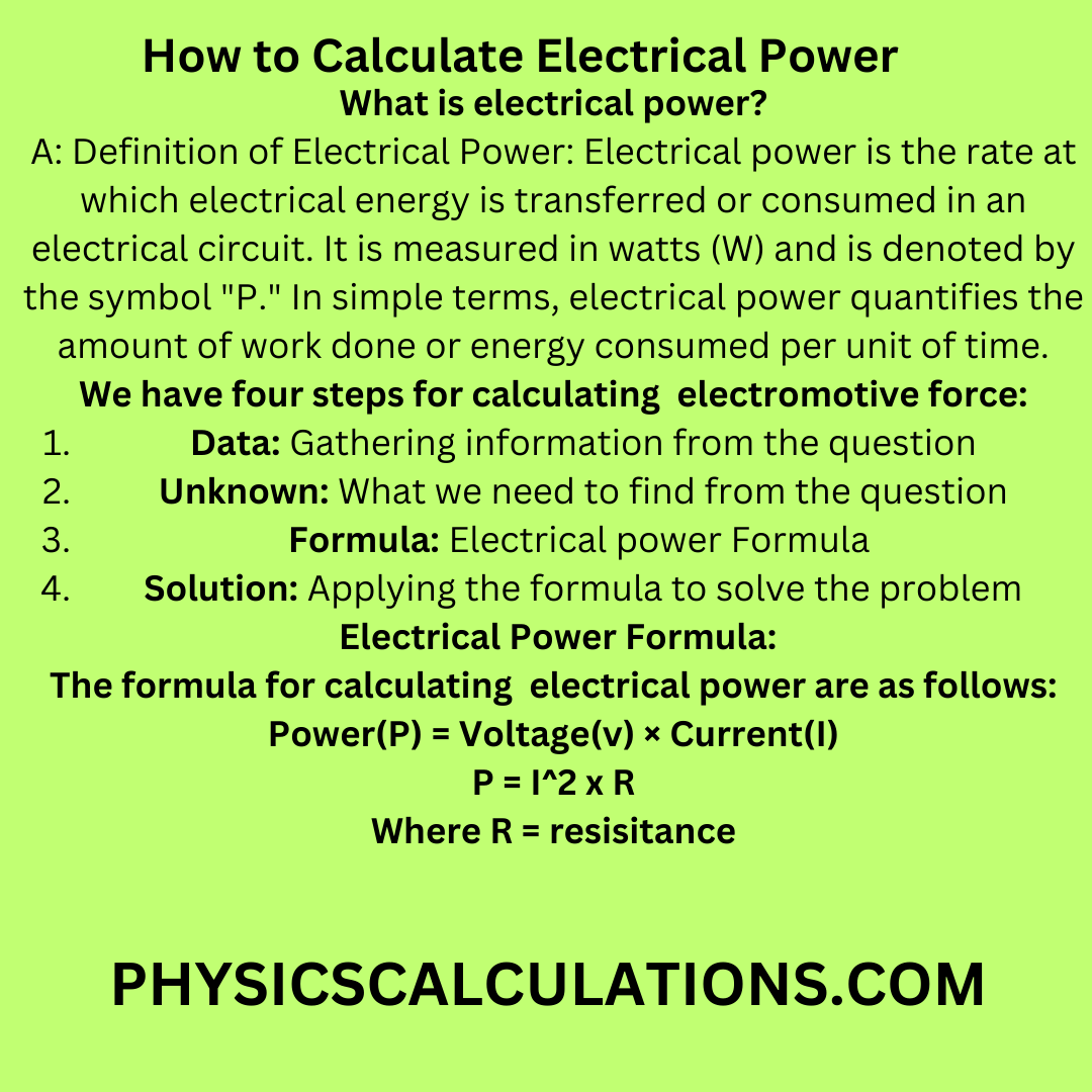 How to Calculate Electrical Power