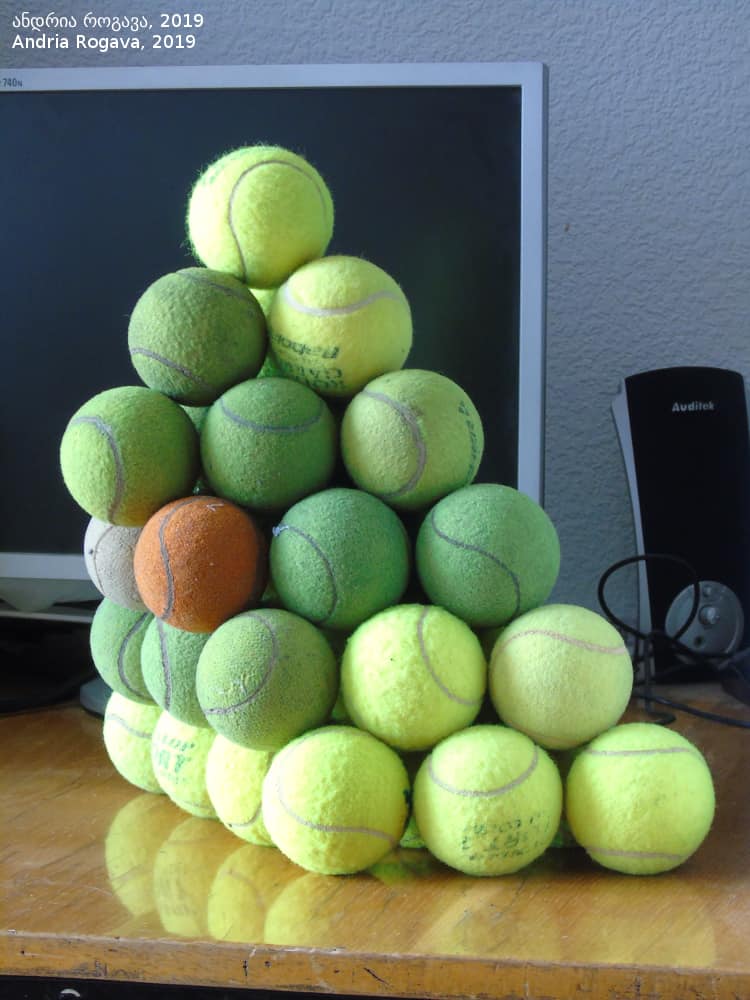 Physicist creates remarkable tennisball towers, including one made