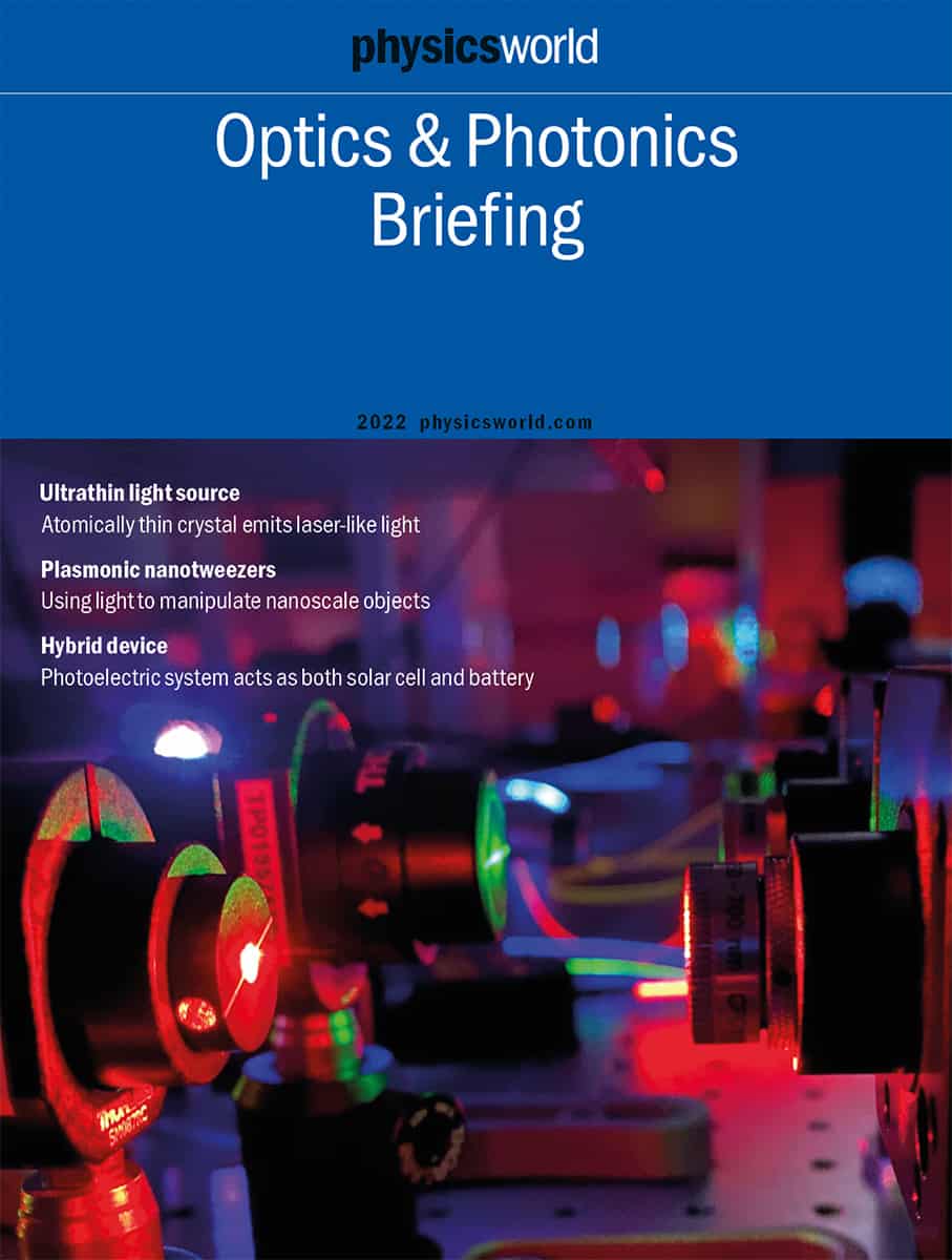 Physics World Optics Briefing 2022 cover Physics World