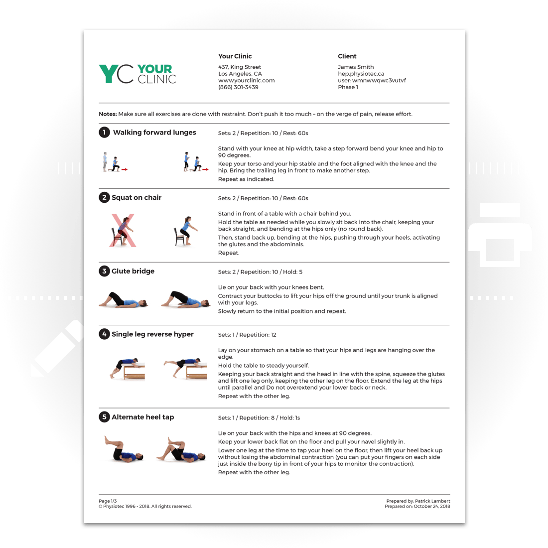 Physiotec Physical Therapy Home Exercise Software