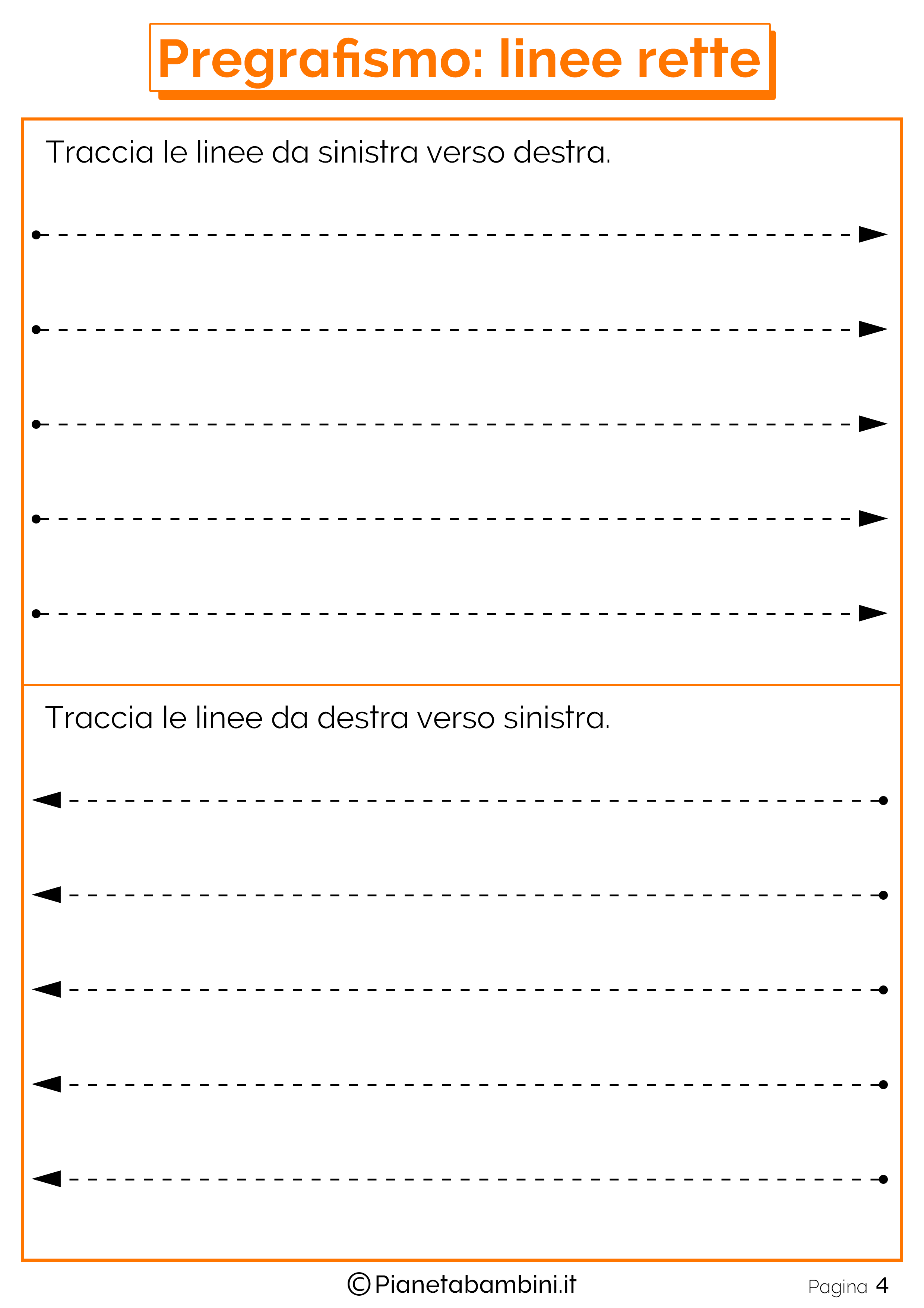 Schede di Pregrafismo di Percorsi con Linee Rette e Curve
