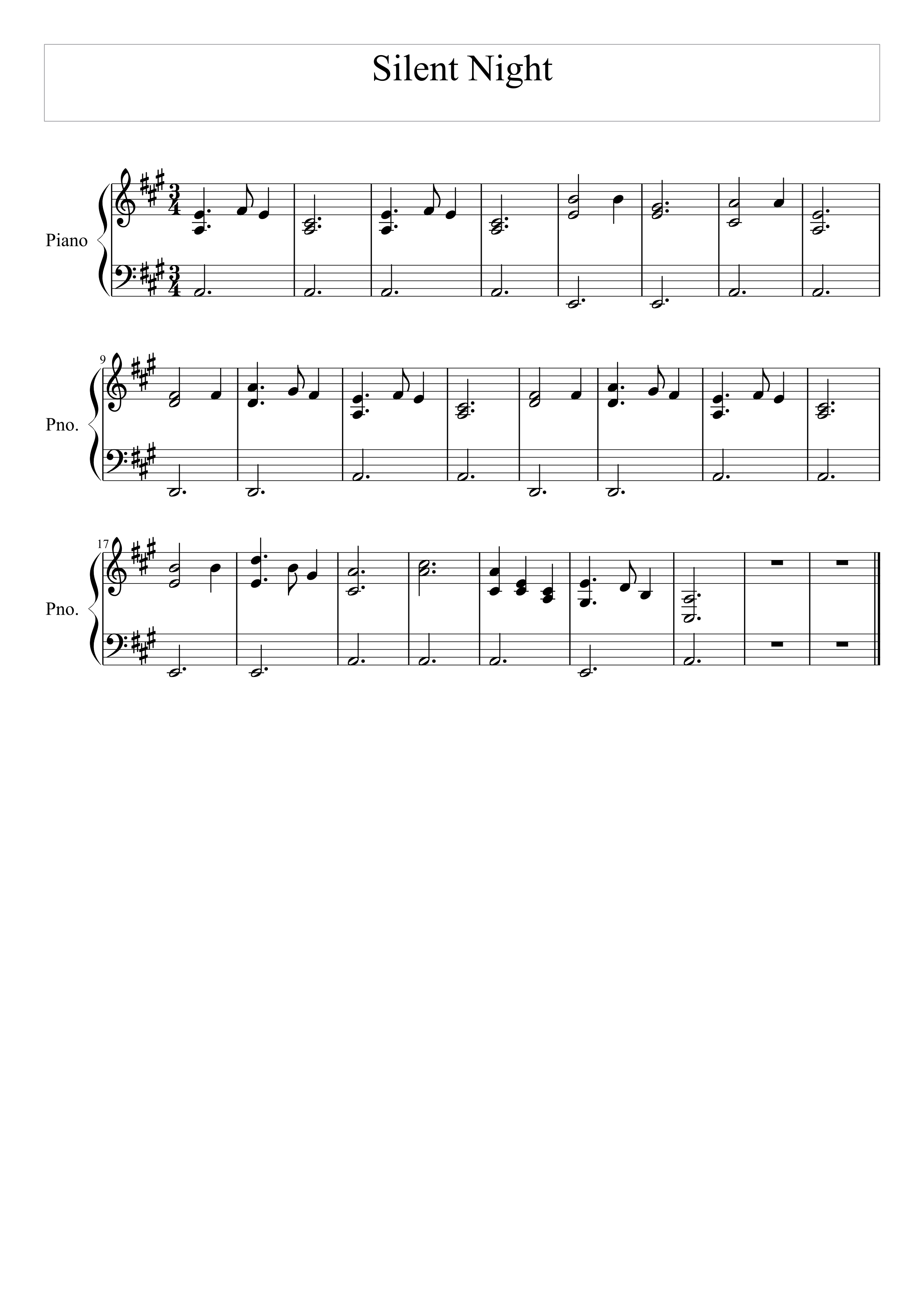 Silent Night (A Major) Mastering Christmas Carols on the Piano and