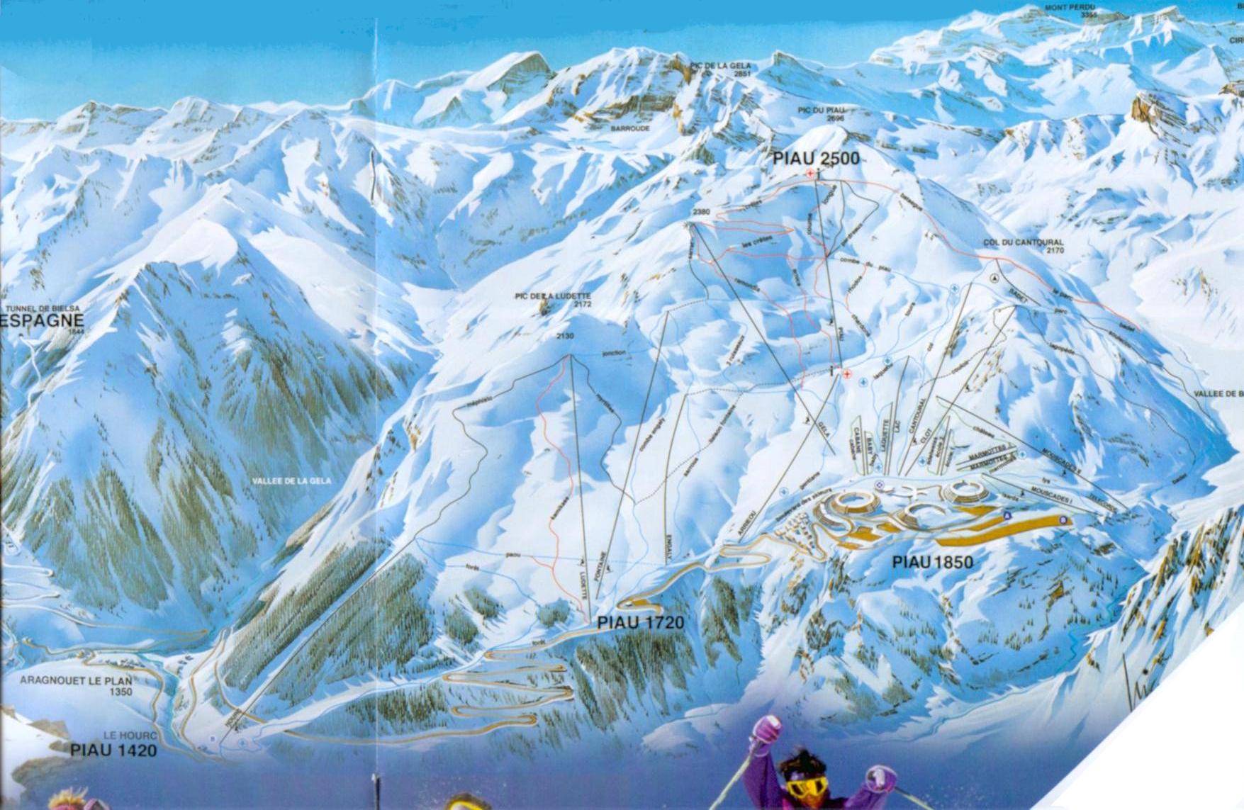 Piau Location Piau Engally 65 Appartement Station de ski plan des pistes