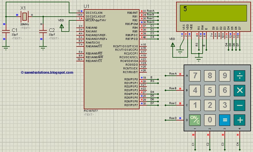 How to interface keypad with PIC16F877
