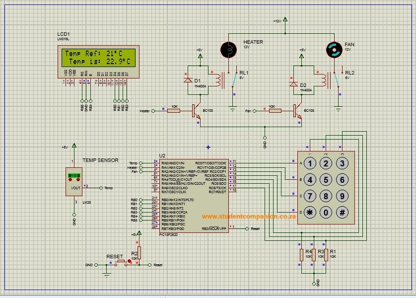 Automatic Temperature Control System using PIC Microcontroller XC8