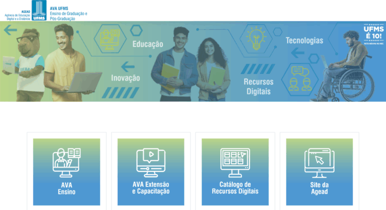 Access ava.ufms.br. Ambiente Virtual de Aprendizagem UFMS