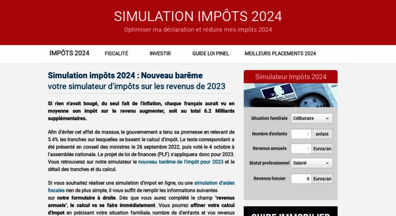 Tax-Calc estimation de votre impôt SPF Finances
