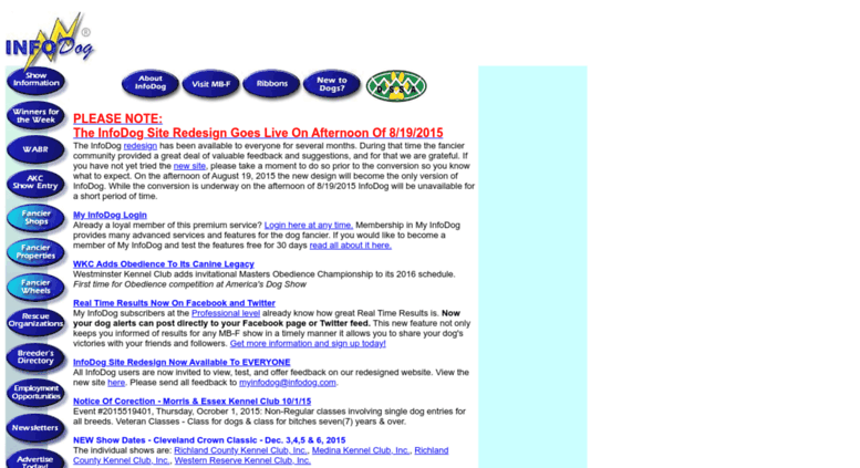 Access Home Page, InfoDog The Dog