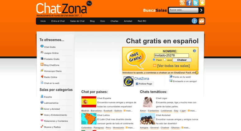 Access chatzona.es. Chat gratis Español Chatear con Amigos