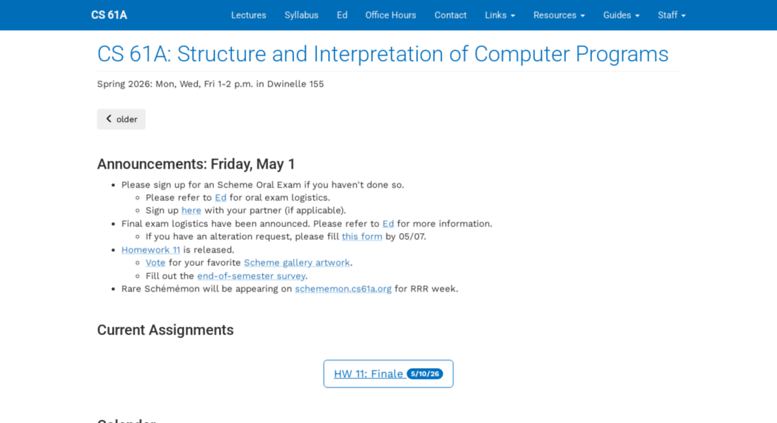 cs 61a spring 2023 Access CS 61A Spring 2020
