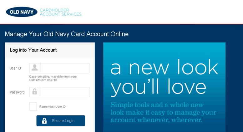 Access Manage Your Old Navy Credit Card Account