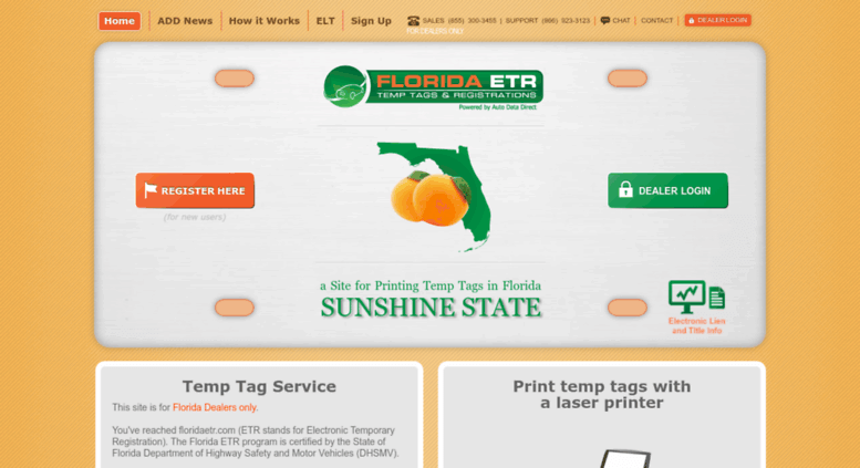 Access Florida ETR Temp Tags Temporary Tags & Metal