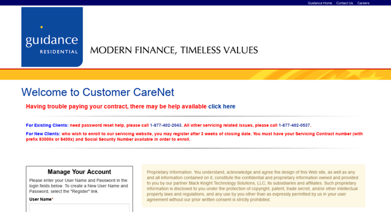 Customer Care – Servicing Solutions Loan Servicing, Call Center.