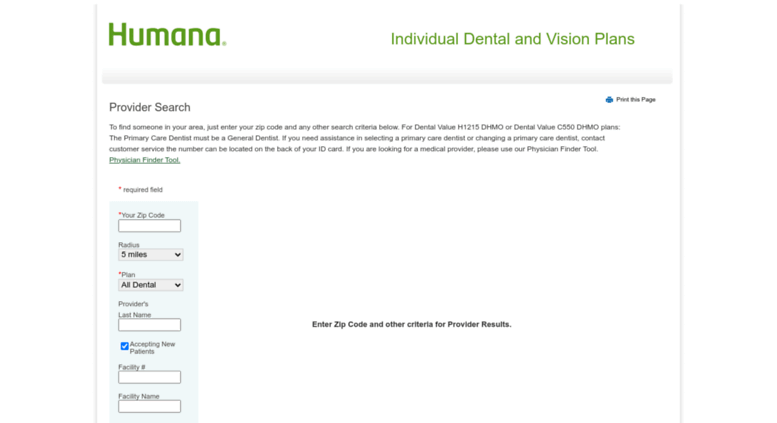 Access Dental Provider and Vision Care Provider