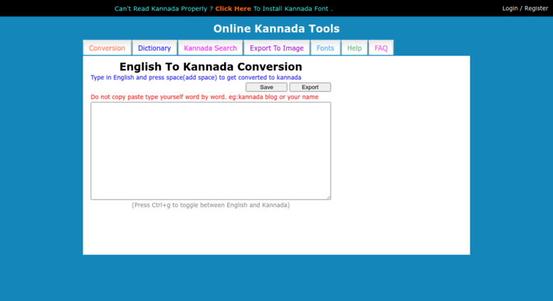 Access Online Kannada Converter English