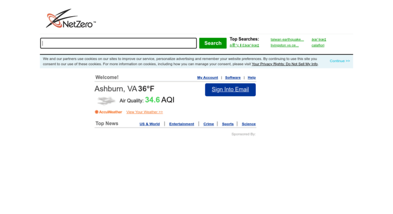 Access NetZero My NetZero Personalized Start Page
