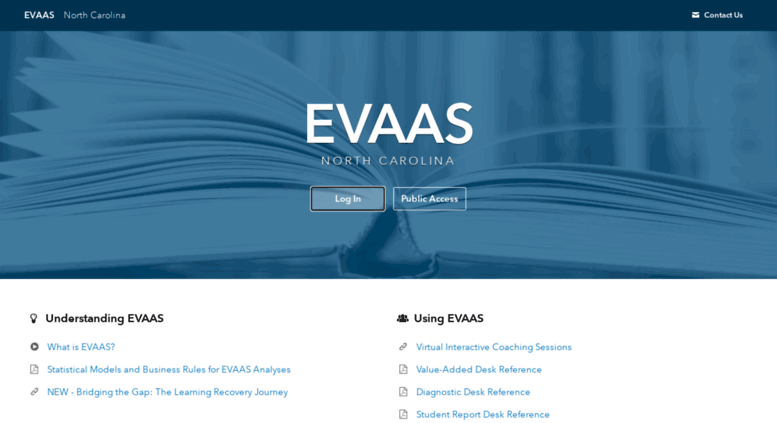 Access EVAAS North Carolina