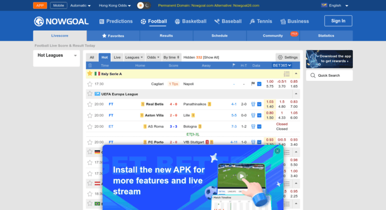 Access NowGoal Livescore Soccer Realtime